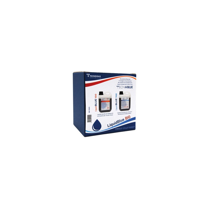 KIT LIQUID BLUE BIO PER IMPIANTI RISCALDAMENTO BASSA TEMPERATURA 1 + 1 lt