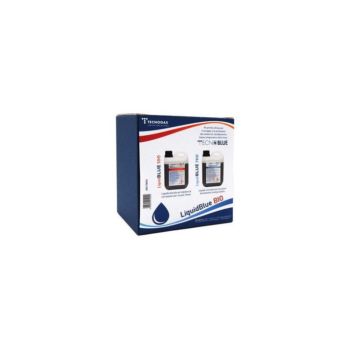 KIT LIQUID BLUE BIO PER IMPIANTI RISCALDAMENTO BASSA TEMPERATURA 1 + 1 lt
