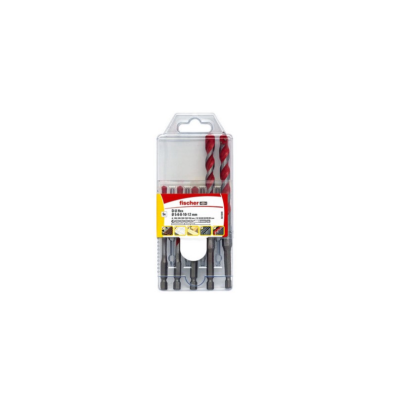 5 PZ SET PUNTE D-U HEX 5-12 MM Diam. 5-12 mm