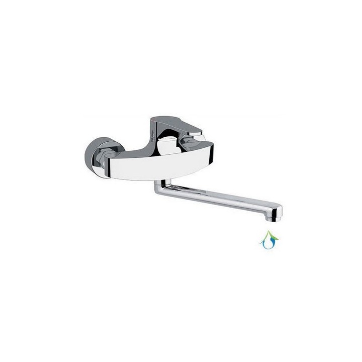 MISCELATORE MONOCOMANDO LAVELLO A MURO LINEA SURF ECO Cromo