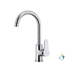 MISCELATORE MONOCOMANDO LAVELLO CANNA ALTA GIREVOLE LINEA SURF ECO Cromo