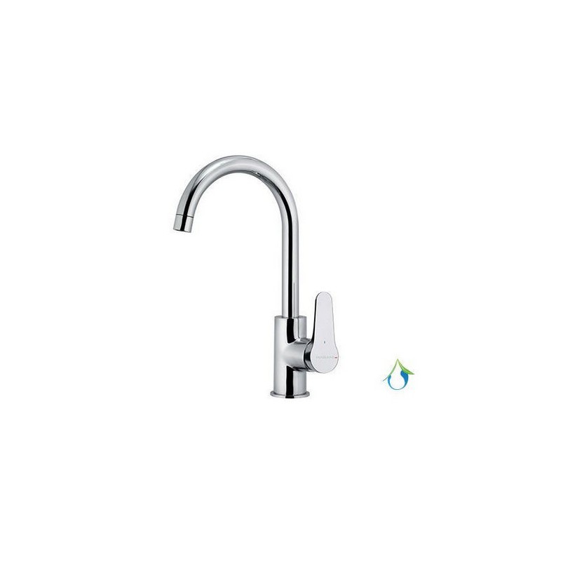 MISCELATORE MONOCOMANDO LAVELLO CANNA ALTA GIREVOLE LINEA SURF ECO Cromo
