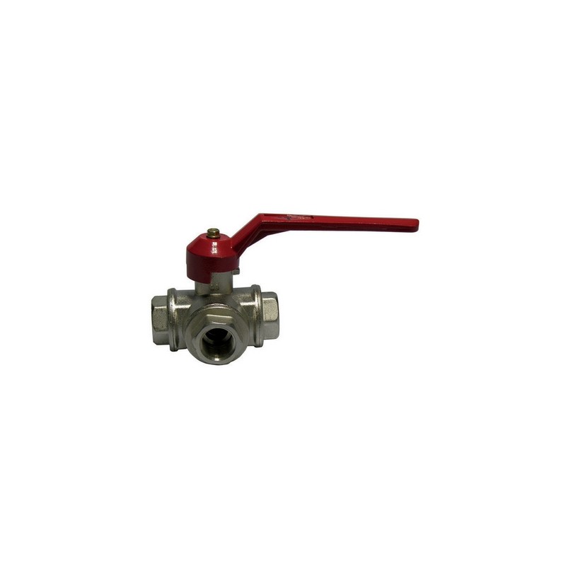 VALVOLA A SFERA A 3 VIE CON LEVA 1/2" (DN 15) foro a T