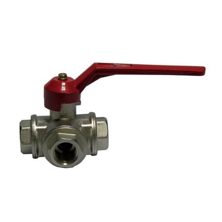 VALVOLA A SFERA A 3 VIE CON LEVA 1" (DN 25) foro a T