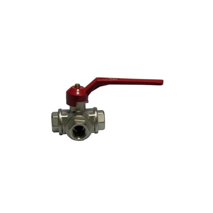 VALVOLA A SFERA A 3 VIE CON LEVA 1" (DN 25) foro a T