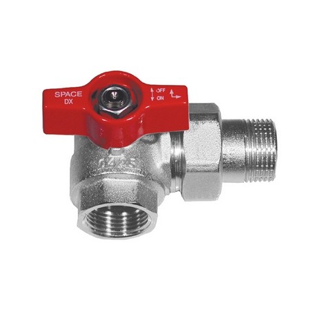 VALVOLA A SFERA SQUADRA PER COLLETTORI MANIGLIA ROSSA 1" sx DN 25 PN 40