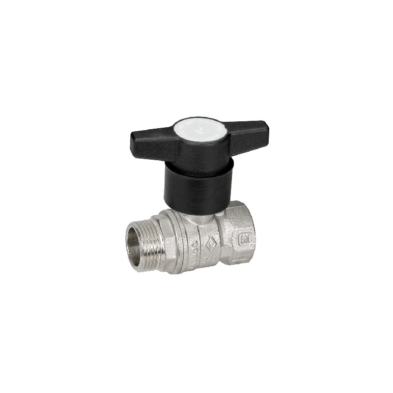 VALVOLA A SFERA MASCHIO/FEMMINA CON PROLUNGA NYLON 1" DN 23 PN 25