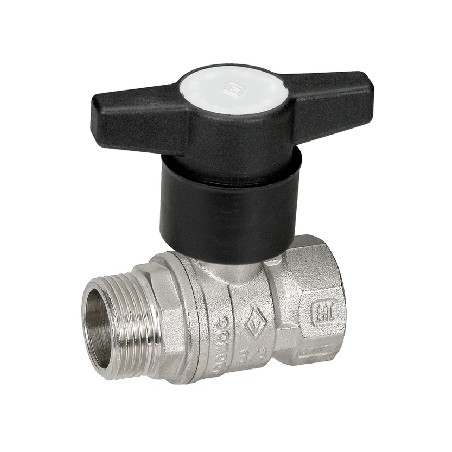 VALVOLA A SFERA MASCHIO/FEMMINA CON PROLUNGA NYLON 1" DN 23 PN 25