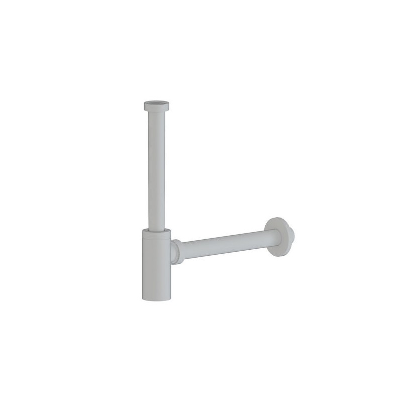 SIFONE TONDO IN ABS PER LAVABO 1"1/4 Nero Opaco