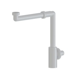 SIFONE SALVASPAZIO PER LAVABO IN ABS MINIMALISTA 1"1/4 Bianco Lucido
