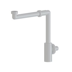 SIFONE SALVASPAZIO PER LAVABO IN ABS MINIMALISTA 1"1/4 Bianco Lucido