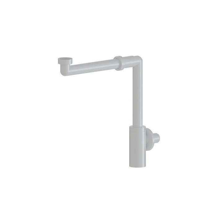 SIFONE SALVASPAZIO PER LAVABO IN ABS MINIMALISTA 1"1/4 Bianco Lucido