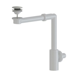 SIFONE SALVASPAZIO PER LAVABO IN ABS CON PILETTA CLICK CLACK MINIMAL D. 32 Bianco Lucido