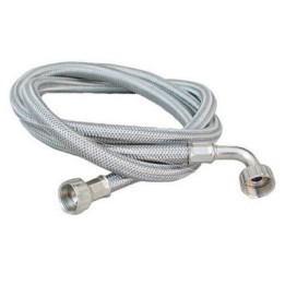 TUBO CARICO LAVATRICE INOX CON CURVA mt. 1,00