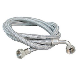 TUBO CARICO LAVATRICE INOX CON CURVA mt. 1,50