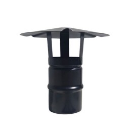 CAPPELLO CINESE INOX304 PER CANNE FUMARIE A PELLET NERO Diam. 80