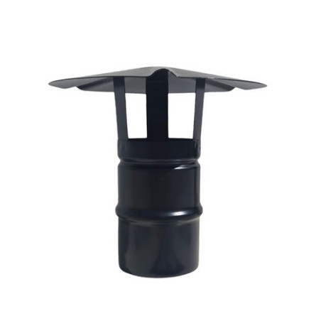 CAPPELLO CINESE INOX304 PER CANNE FUMARIE A PELLET NERO Diam. 80