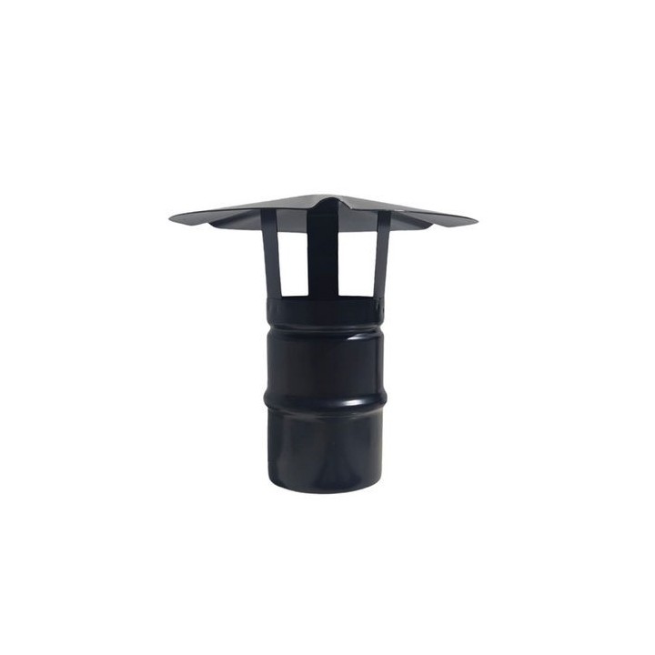 CAPPELLO CINESE INOX304 PER CANNE FUMARIE A PELLET NERO Diam. 80