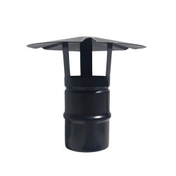 CAPPELLO CINESE INOX304 PER CANNE FUMARIE A PELLET NERO Diam. 100