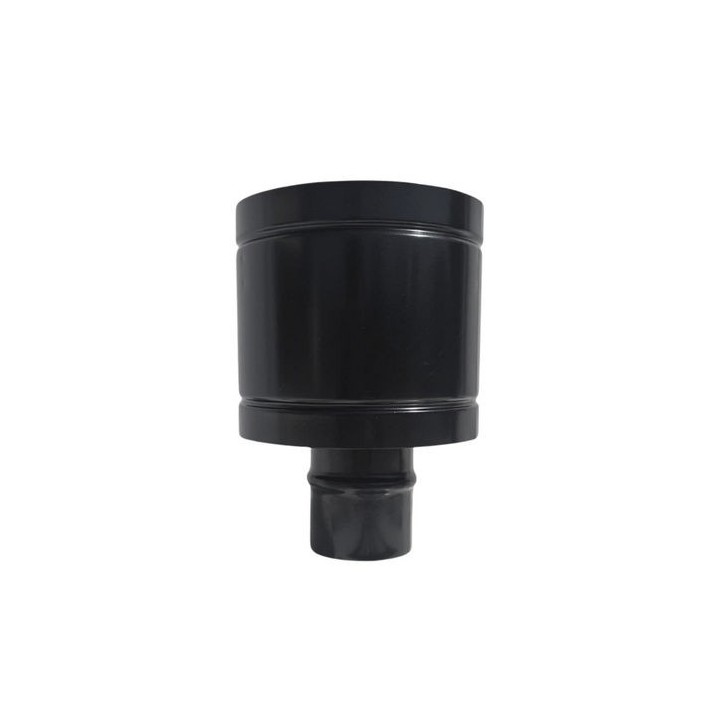 CAPPELLO ANTIVENTO INOX304 PER CANNE FUMARIE A PELLET NERO Diam. 80