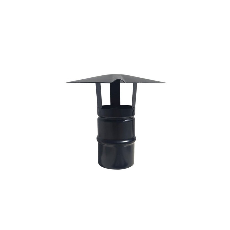 CAPPELLO CINESE INOX304 PER CANNE FUMARIE A LEGNA NERO Diam. 120
