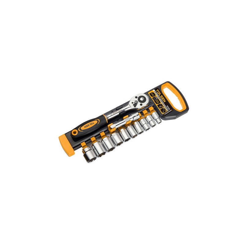 SET 12PZ CRICCHETTO REVERSIBILE CON BUSSOLE DA 3/8" 8-19 mm
