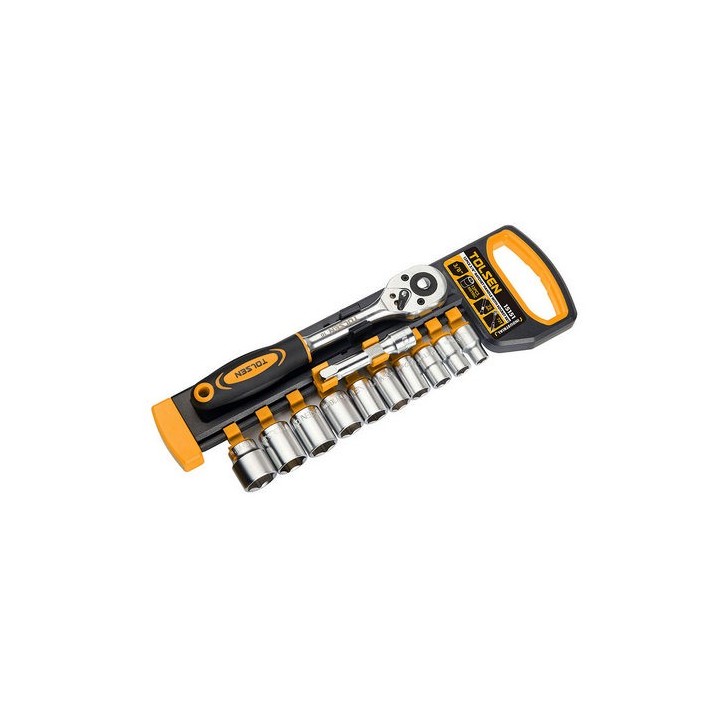 SET 12PZ CRICCHETTO REVERSIBILE CON BUSSOLE DA 3/8" 8-19 mm