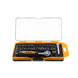 SET 30PZ CRICCHETTO DA 1/4" CON BUSSOLE E INSERTI MISTI -