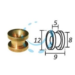 PASSAFILO IN OTTONE PER TESTINE CON SEDE - ø mm.9, ø esterno mm.12