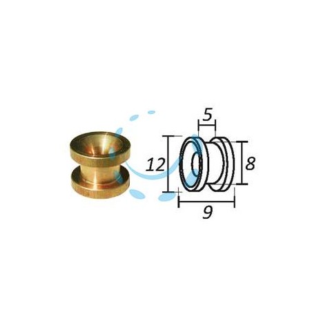 PASSAFILO IN OTTONE PER TESTINE CON SEDE - ø mm.9, ø esterno mm.12