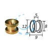 PASSAFILO IN OTTONE PER TESTINE CON SEDE - ø mm.9, ø esterno mm.12