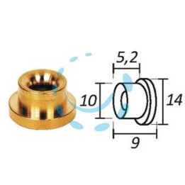 PASSAFILO IN OTTONE PER TESTINE CON SEDE - ø mm.9, ø esterno mm.14