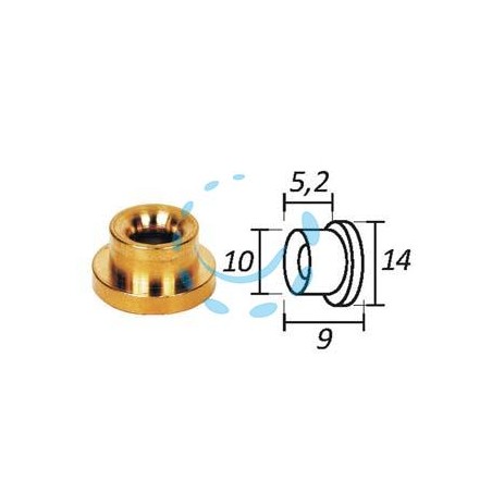 PASSAFILO IN OTTONE PER TESTINE CON SEDE - ø mm.9, ø esterno mm.14