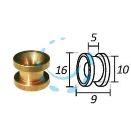 PASSAFILO IN OTTONE PER TESTINE CON SEDE - ø mm.9, ø esterno mm.16