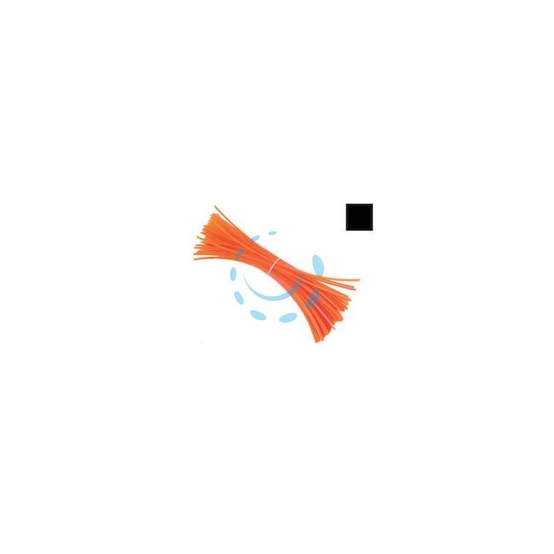 FILO PER DECESPUGLIATORE IN NYLON QUADRO ARANCIO - mm.3 in spezzoni da cm.36 - conf. 50 pezzi