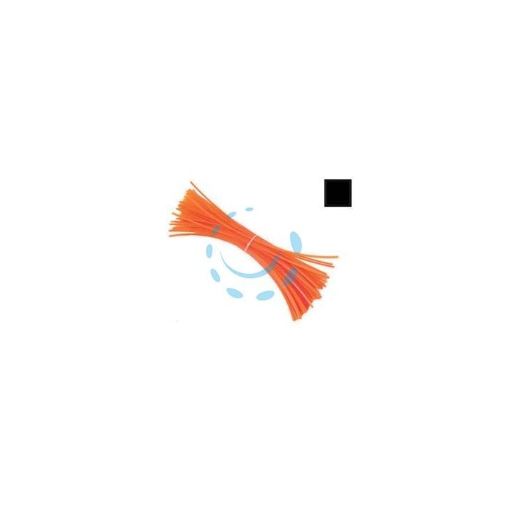 FILO PER DECESPUGLIATORE IN NYLON QUADRO ARANCIO - mm.3 in spezzoni da cm.36 - conf. 50 pezzi