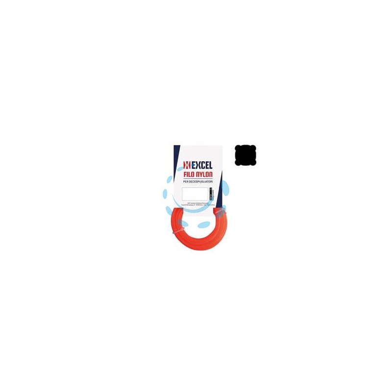 FILO PER DECESPUGLIATORE IN NYLON QUADRO ARANCIO - mm.2,4 in matassa da mt.50