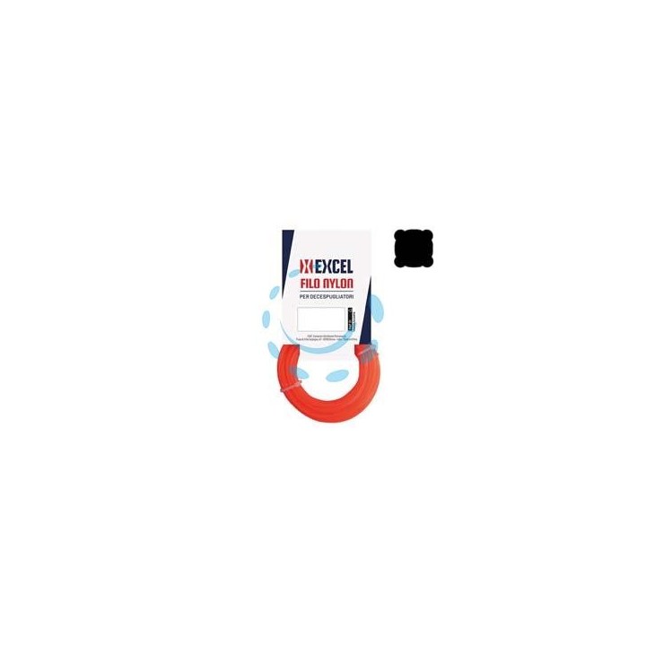 FILO PER DECESPUGLIATORE IN NYLON QUADRO ARANCIO - mm.3,5 in matassa da mt.50