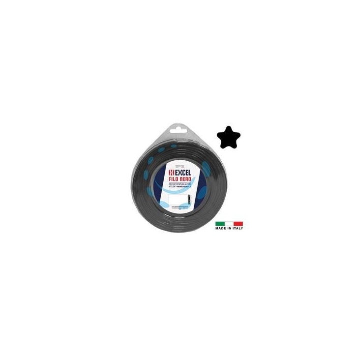 FILO PER DECESPUGLIATORE IN NYLON PENTAGONO NERO - ø mm.3,3 in matassa da mt.12