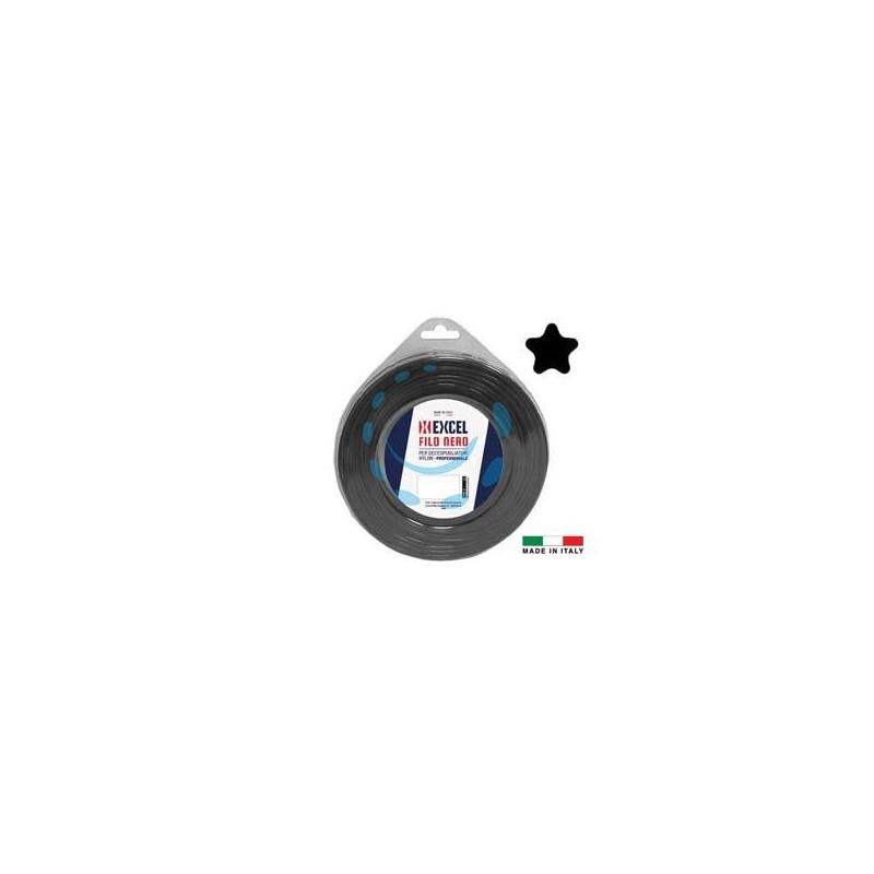 FILO PER DECESPUGLIATORE IN NYLON PENTAGONO NERO - ø mm.4,4 in matassa da mt.6