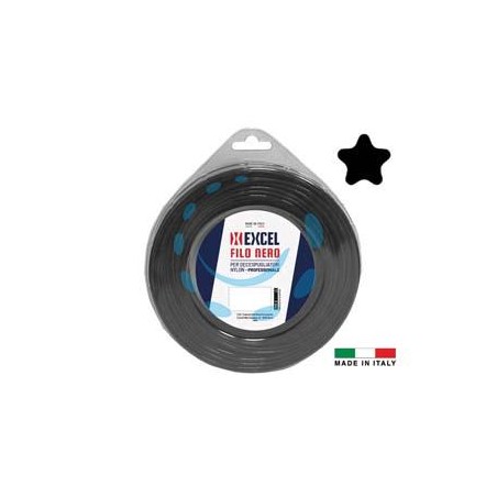 FILO PER DECESPUGLIATORE IN NYLON PENTAGONO NERO - ø mm.4,4 in matassa da mt.6