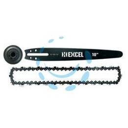 KIT BARRA CARVING+CATENA+CAMPANA FRIZIONE PER MOTOSEGA CM.25 - cm.25-10" - passo 1/4"-050" (mm.1,3)