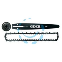 KIT BARRA CARVING+CATENA+CAMPANA FRIZIONE PER MOTOSEGA CM.25 - cm.25-10" - passo 1/4"-050" (mm.1,3)