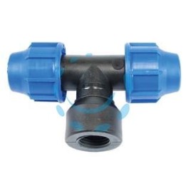 RACCORDO A COMPRESSIONE "T" FILETTO FEMMINA PN16 - ø mm.16x16x F 1/2"