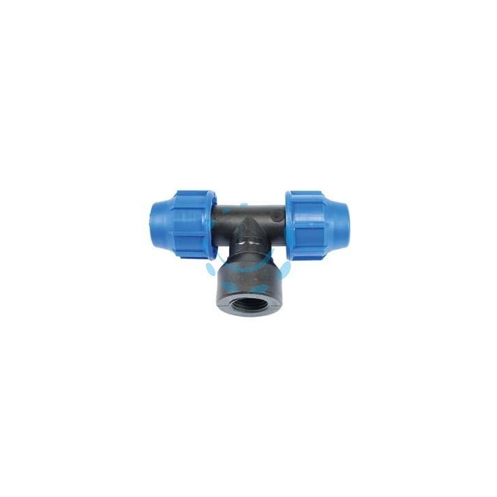 RACCORDO A COMPRESSIONE "T" FILETTO FEMMINA PN16 - ø mm.25x25x F 3/4"