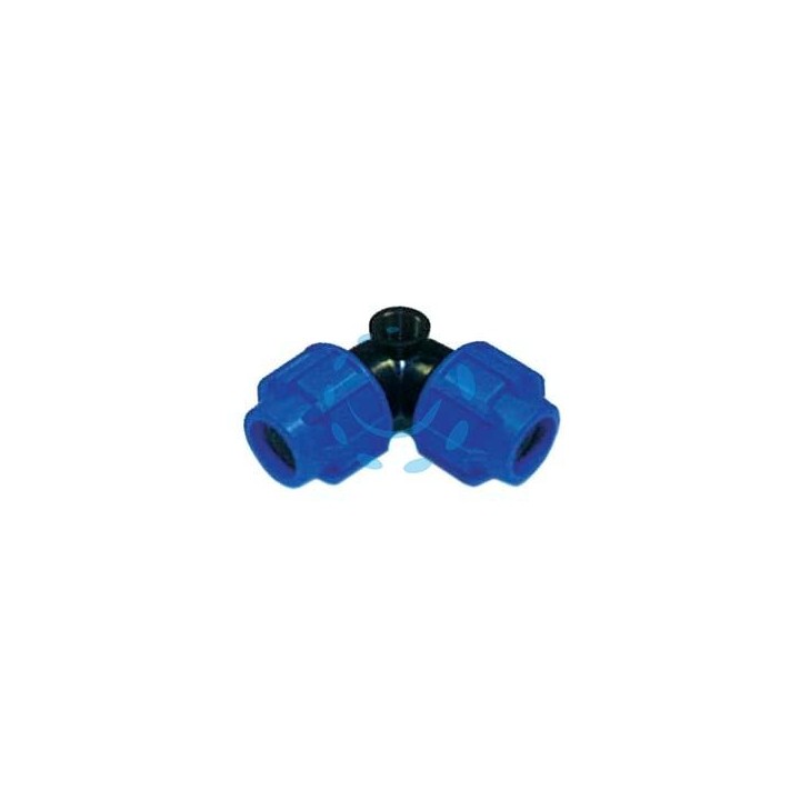 RACCORDO A COMPRESSIONE GOMITO A 3 VIE PER POP-UP FILETTATO F PN16 - ø mm.32x32x F 3/4