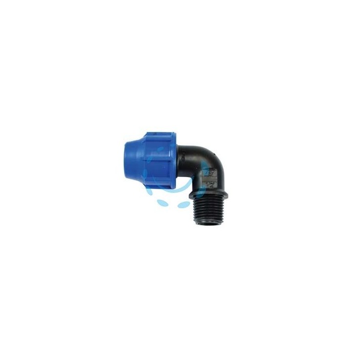RACCORDO A COMPRESSIONE GOMITO 90° MASCHIO PN16 - ø mm.16x M 3/4"
