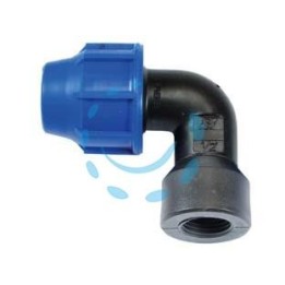 RACCORDO A COMPRESSIONE GOMITO 90° FEMMINA PN16 - ø mm.16x F 1/2"