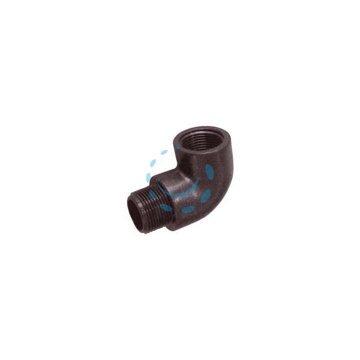 GOMITO 90° (PP) FILETTATO MASCHIO FEMMINA IN POLIPROPILENE - MF 1/2"