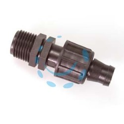 DEVIAZIONE PER "TAPE" ALA CON FILETTO MASCHIO IN POLIPROPILENE - ø mm.16xM 1/2"